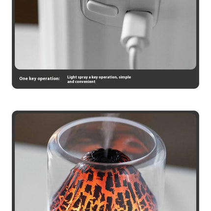 Home Bedroom Desktop Humidifier Colorful Atmosphere Light Aromatherapy Machine Small Flame Humidifier