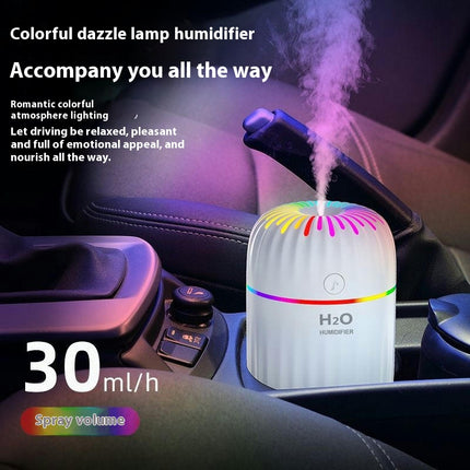 USB Mini Humidifier - Home Desktop Bedroom Office Car Colorful Marquee Humidifier