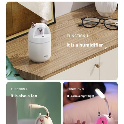 Home Desktop USB Antler Humidifier Bedroom Office Large Spray Air Humidifier
