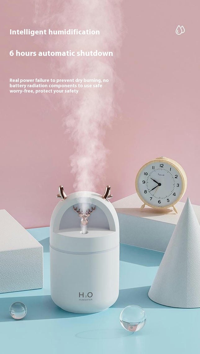 Home Desktop USB Antler Humidifier Bedroom Office Large Spray Air Humidifier