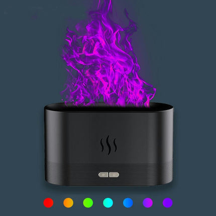 Colorful Flame Air Aroma Diffuser Humidifier, 7 Flame Color Noiseless Essential Oil Diffuser for Home Office