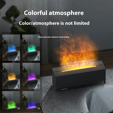 Colorful Flame Air Aroma Diffuser Humidifier, 7 Flame Color Noiseless Essential Oil Diffuser for Home Office