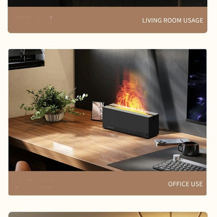Colorful Flame Air Aroma Diffuser Humidifier, 7 Flame Color Noiseless Essential Oil Diffuser for Home Office