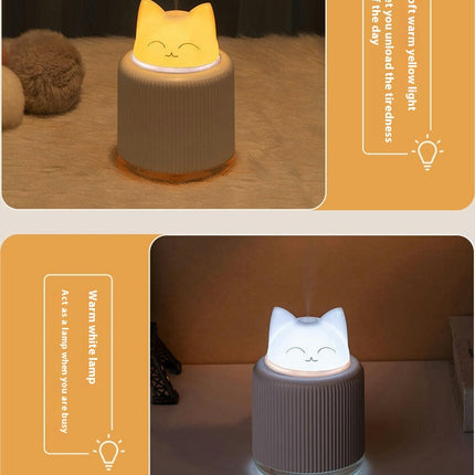 Mini Humidifier, Cute Cat Shape Humidifier, Personal Desktop Humidifier for Car Office Room Bedroom