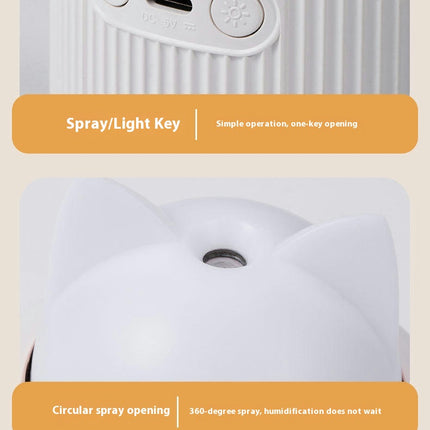 Mini Humidifier, Cute Cat Shape Humidifier, Personal Desktop Humidifier for Car Office Room Bedroom
