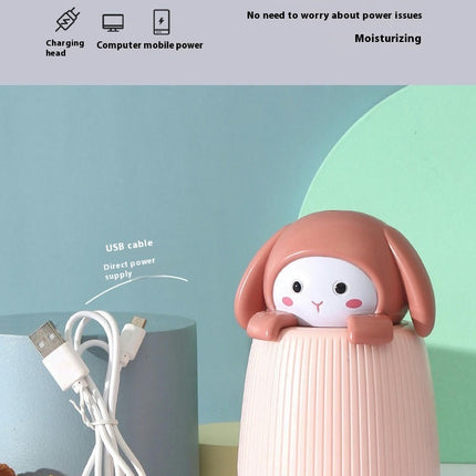 Cute Mini Bunny Humidifier - Large Fog Moisturizing Device Car USB Aromatherapy Machine