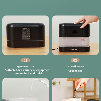 Ultrasonic Flame Humidifier Home Bedroom Silent Aromatherapy Machine
