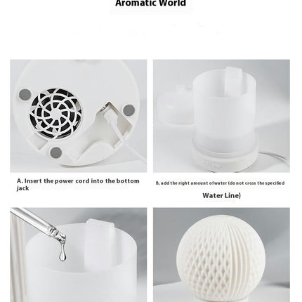 Moon Aromatherapy Humidifier-Essential Oil Spray Atmosphere Light Warm Light Bedroom