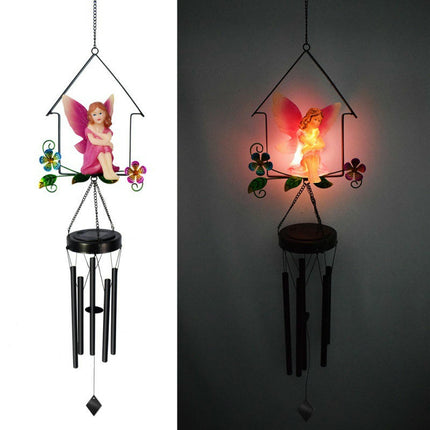 Solar Wind Chimes Outdoor Hanging LED Light Wind Chime Gardening Decoration