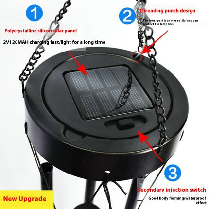 Solar Wind Chimes Outdoor Hanging LED Light Wind Chime Gardening Decoration