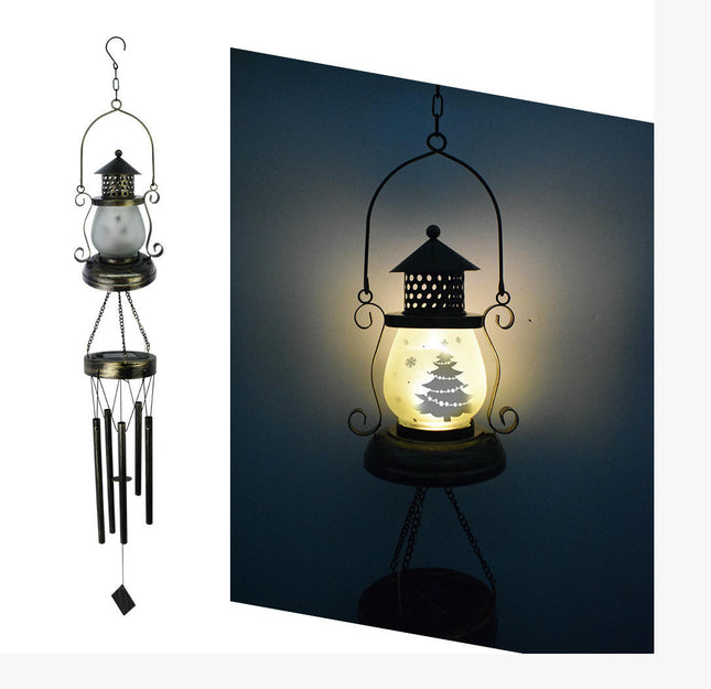 Solar Wind Chimes Hanging Garden Solar Lights Outdoor Waterproof Lantern for Patio Yard Decor