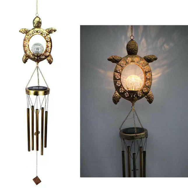 Solar Wind Chimes Outdoor Crackle Glass LED Unique Wind Bells for Outside Patio Yard Decor