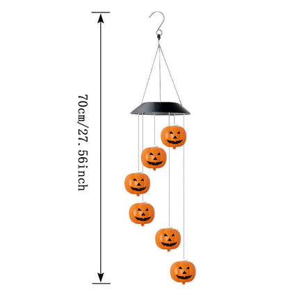 2 Pack Solar Wind Chimes Pumpkin Light Waterproof Outdoor LED Lights for Garden Patio Yard