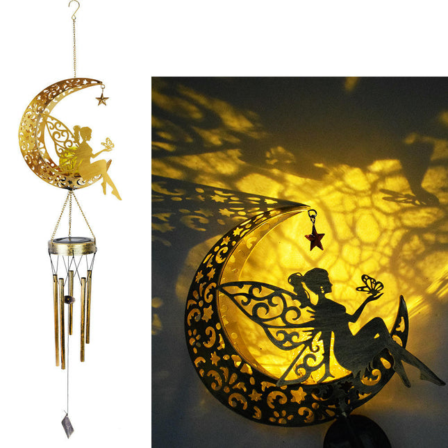 Solar Fairy Wind Chimes Crackle Glass Ball LED Wind Chimes Solar Lights for Garden Patio Yard