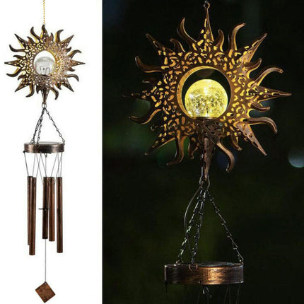 Solar Wind Chimes for Outside Crackle Glass Ball Waterproof Wind Chimes Outdoor Garden Decor