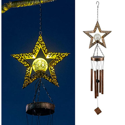 Solar Wind Chimes for Outside Crackle Glass Ball Waterproof Wind Chimes Outdoor Garden Decor