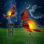 Red bird wind chime