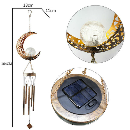 Solar Wind Chimes for Outside Crackle Glass Ball Waterproof Wind Chimes Outdoor Garden Decor