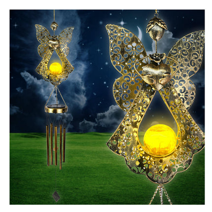 Solar Wind Chimes for Outside Crackle Glass Ball Waterproof Wind Chimes Outdoor Garden Decor