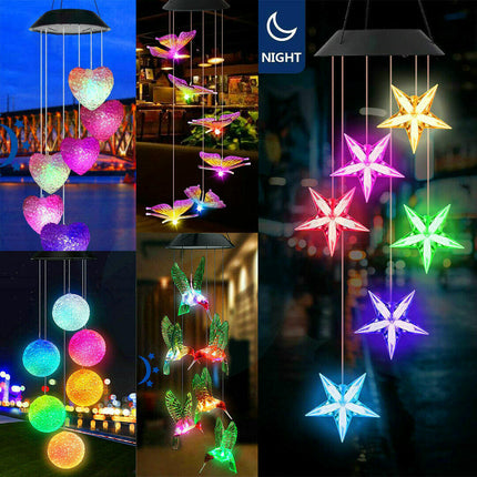 Solar Wind Chimes Lights Waterproof Wind Chimes Solar Powered Lights for Yard Garden Decoration