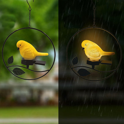 Wind Chime Lamp Outdoor Hanging Owl Resin Solar Lights for Garden Patio Yard Decor