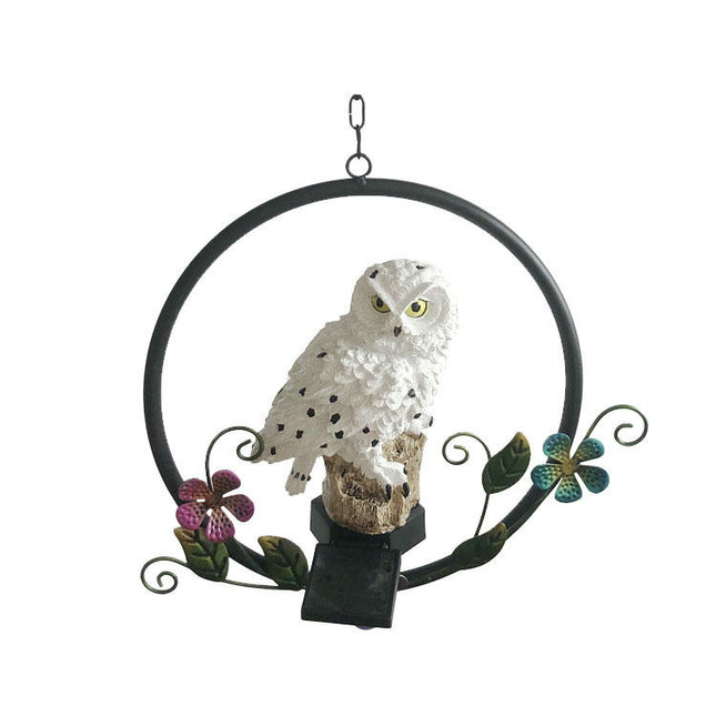 Owl Wind Chime Lamp Solar Light Waterproof Hanging Solar Lights for Garden Patio Decor