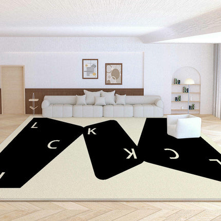 Art Area Rug,Black Soft Washable Carpet for Indoor Bedroom Living Room Office Decor Rug