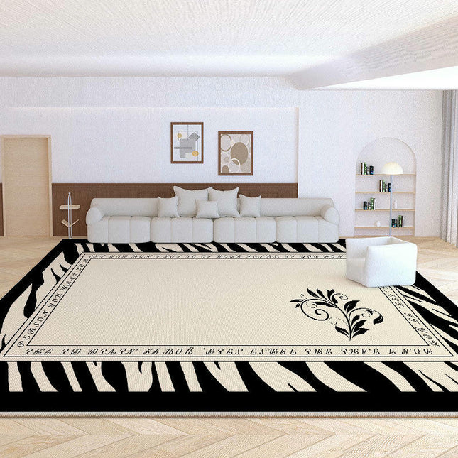 Art Area Rug,Black Soft Washable Carpet for Indoor Bedroom Living Room Office Decor Rug