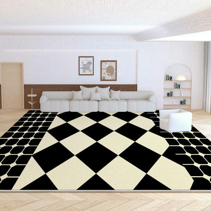 Art Area Rug,Black Soft Washable Carpet for Indoor Bedroom Living Room Office Decor Rug