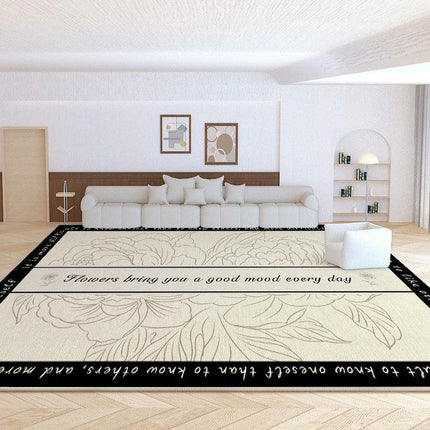Art Area Rug,Black Soft Washable Carpet for Indoor Bedroom Living Room Office Decor Rug