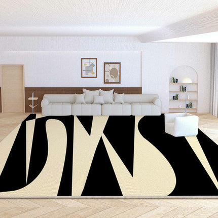 Art Area Rug,Black Soft Washable Carpet for Indoor Bedroom Living Room Office Decor Rug