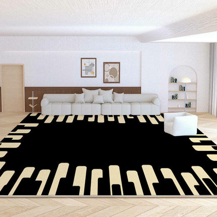 Art Area Rug,Black Soft Washable Carpet for Indoor Bedroom Living Room Office Decor Rug