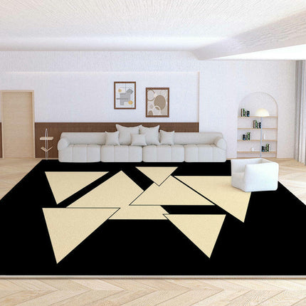 Art Area Rug,Black Soft Washable Carpet for Indoor Bedroom Living Room Office Decor Rug