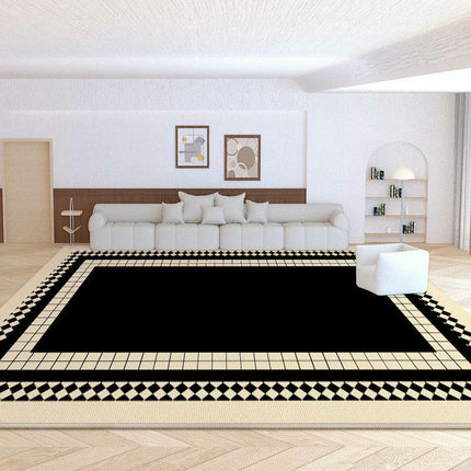 Art Area Rug,Black Soft Washable Carpet for Indoor Bedroom Living Room Office Decor Rug