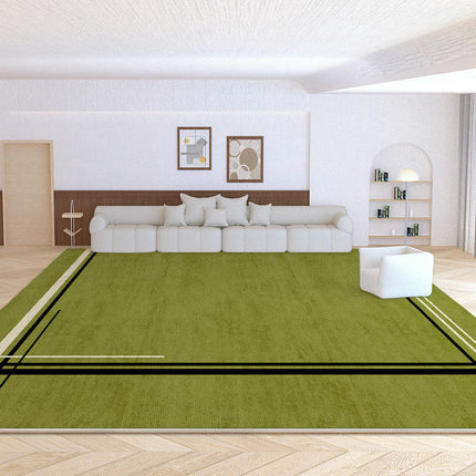 Low-Pile Green Area Rug Non-Slip Abstract Carpets for Indoor Home Decor Living Room Carpet