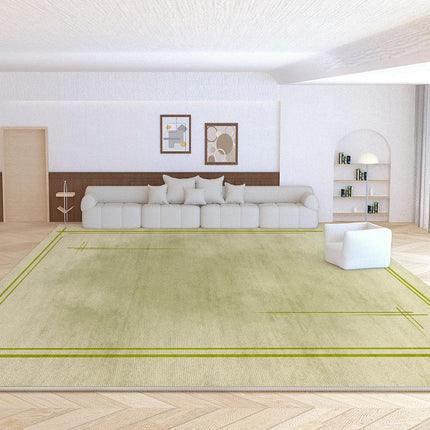 Low-Pile Green Area Rug Non-Slip Abstract Carpets for Indoor Home Decor Living Room Carpet
