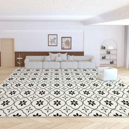 Modern Area Rug, Low Pile Carpet, Washable & Non Slip & Soft Large Rugs, Geometric Home Decor