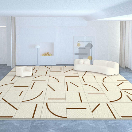 Abstract Area Rug Large Floor Rugs Cream Carpet for Indoor Living Room Home Decor