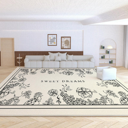 Area Rugs for Living Room Vintage Flowers Washable Rug Distressed Carpet for Bedroom