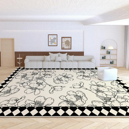 Area Rugs for Living Room Vintage Flowers Washable Rug Distressed Carpet for Bedroom