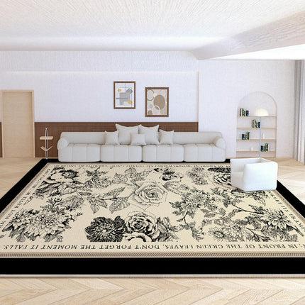 Area Rugs for Living Room Vintage Flowers Washable Rug Distressed Carpet for Bedroom