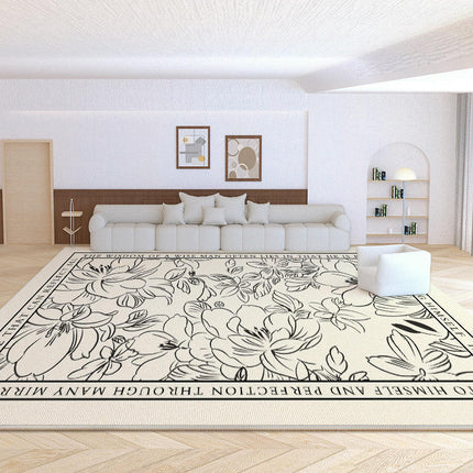 Area Rugs for Living Room Vintage Flowers Washable Rug Distressed Carpet for Bedroom