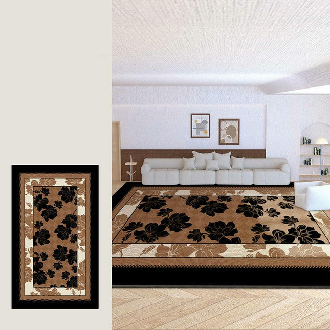 Distressed Carpet for Bedroom Area Rugs for Living Room Vintage Flowers Washable Rug