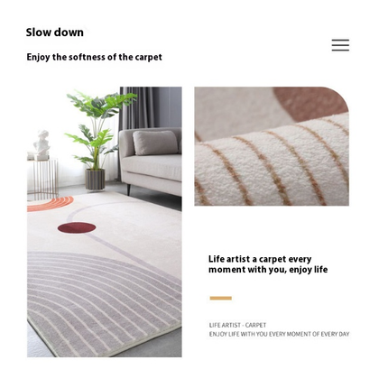 Art Area Rugs,Line Indoor Carpet, Soft Large Floor Carpet Mat for Living Room