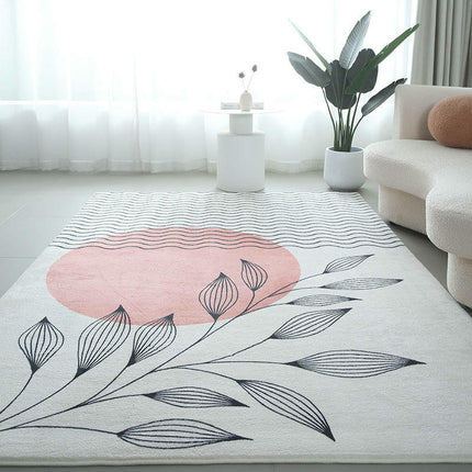 Leaf Print Rugs for Living Room Area Rug Washable Carpets Room Decor Abstract Rugs