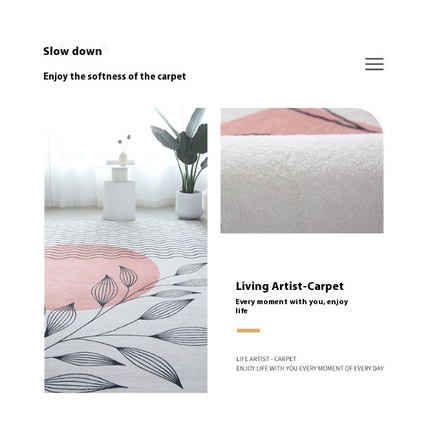 Leaf Print Rugs for Living Room Area Rug Washable Carpets Room Decor Abstract Rugs