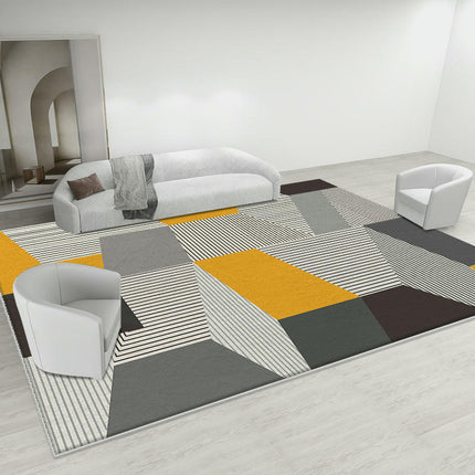 Abstract Geometric Indoor Area Rug Modern Carpet For Bedroom Living Room Non Shedding Large Rugs