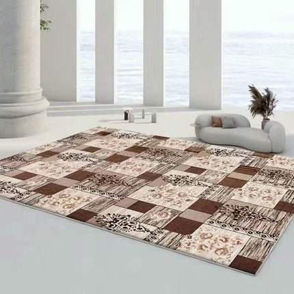 Ethnic Style Area Rug,Low Pile Indoor Rugs,Decor Rug Non-Slip Soft Washable for Living Room Home Rug
