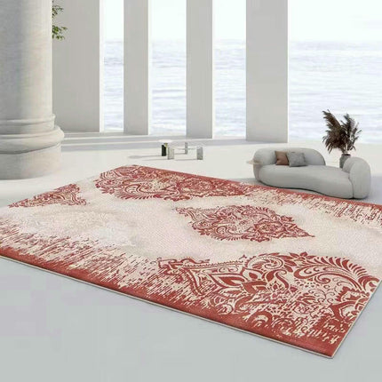 Ethnic Style Area Rug,Low Pile Indoor Rugs,Decor Rug Non-Slip Soft Washable for Living Room Home Rug