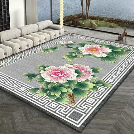 Ethnic Style Area Rug Flowers Decor Rugs,Carpet for Bedroom Living Room